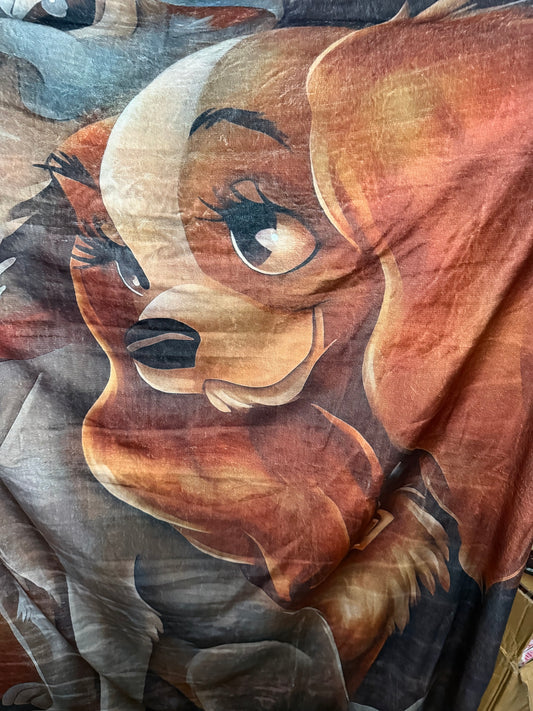 Lady and Tramp Blanket (About 6’ by 4’)